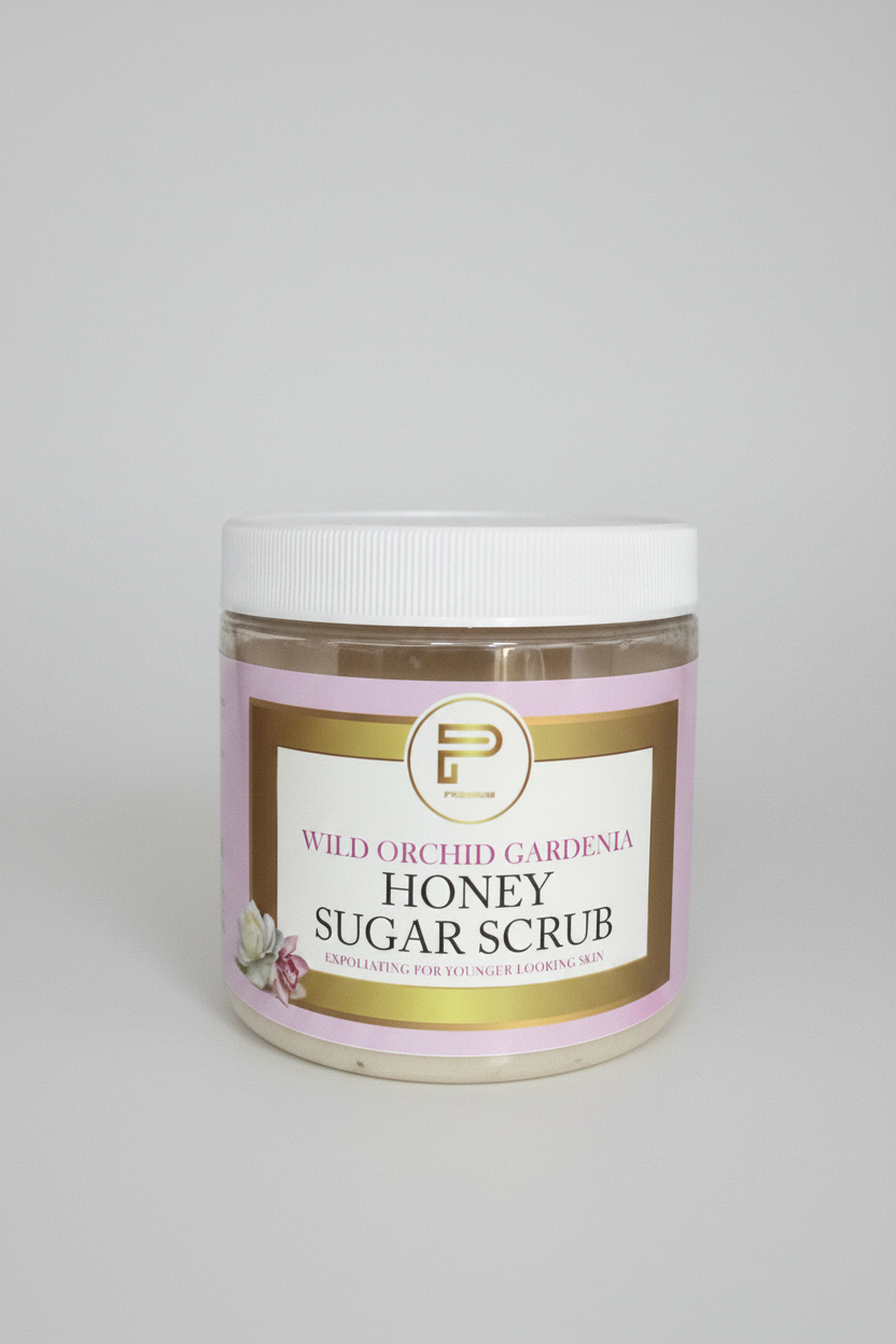 Premium Wild Orchid Gardenia Honey Sugar Scrub 16oz