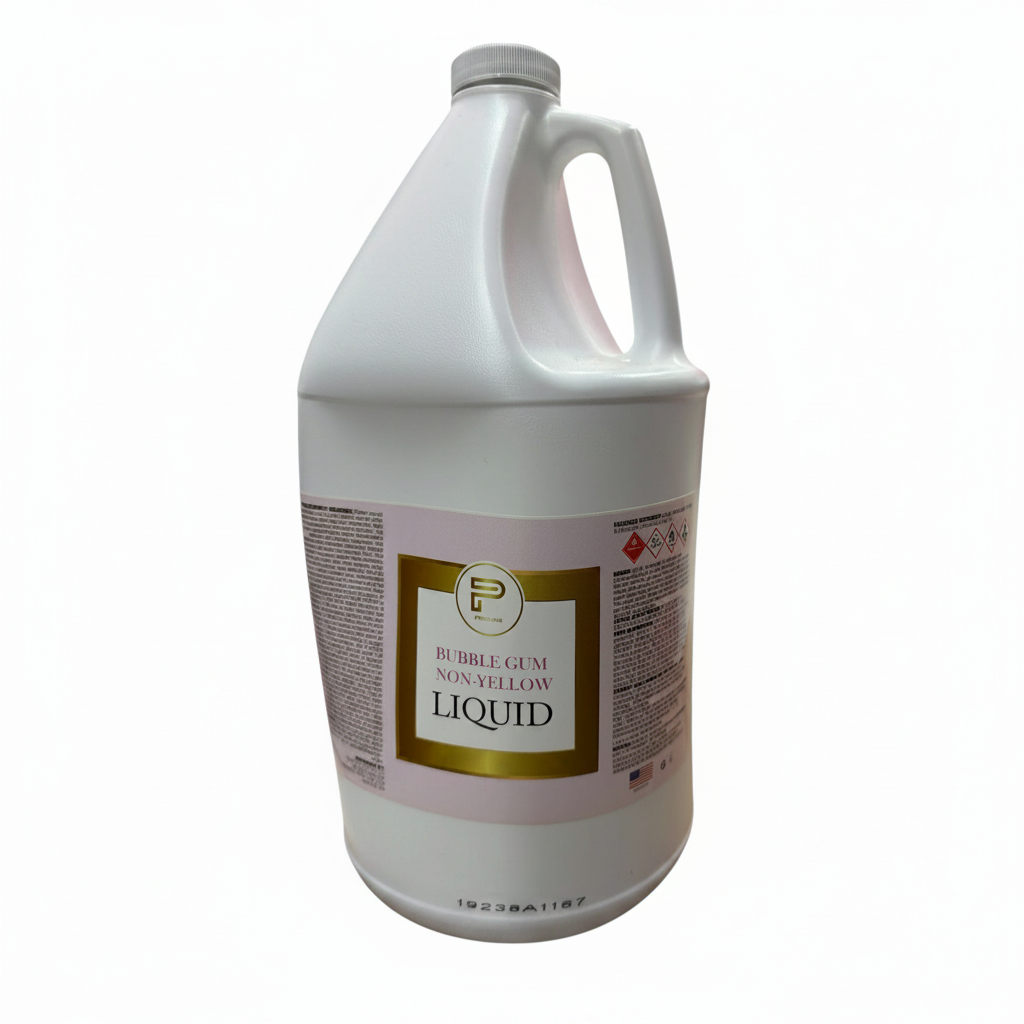 TP BEAUTY SUPPLY PTY LTD premium bubble gum non-yellow liquid acrylic nail monomer in a large white bulk jug