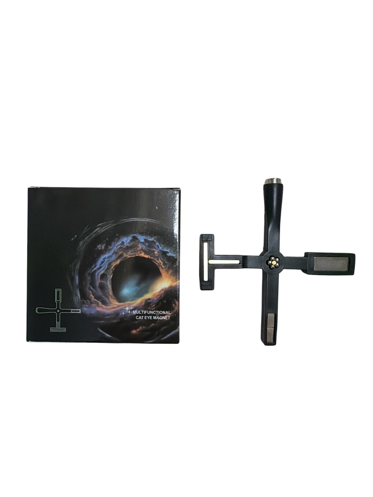 TP BEAUTY SUPPLY PTY LTD multifunctional cross-shaped cat eye nail art magnet tool with its black packaging box.