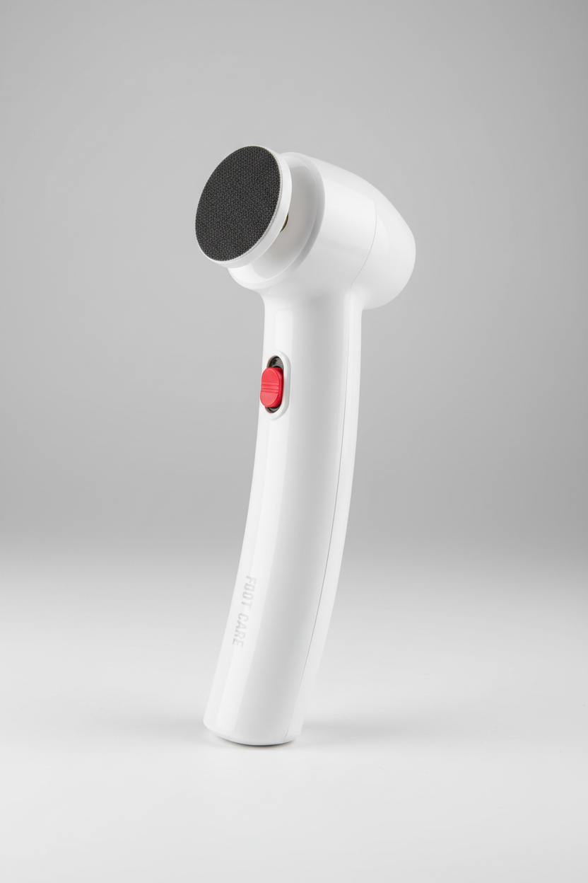 TP BEAUTY SUPPLY PTY LTD cordless electric callus remover machine in white packaging with pink petal design.