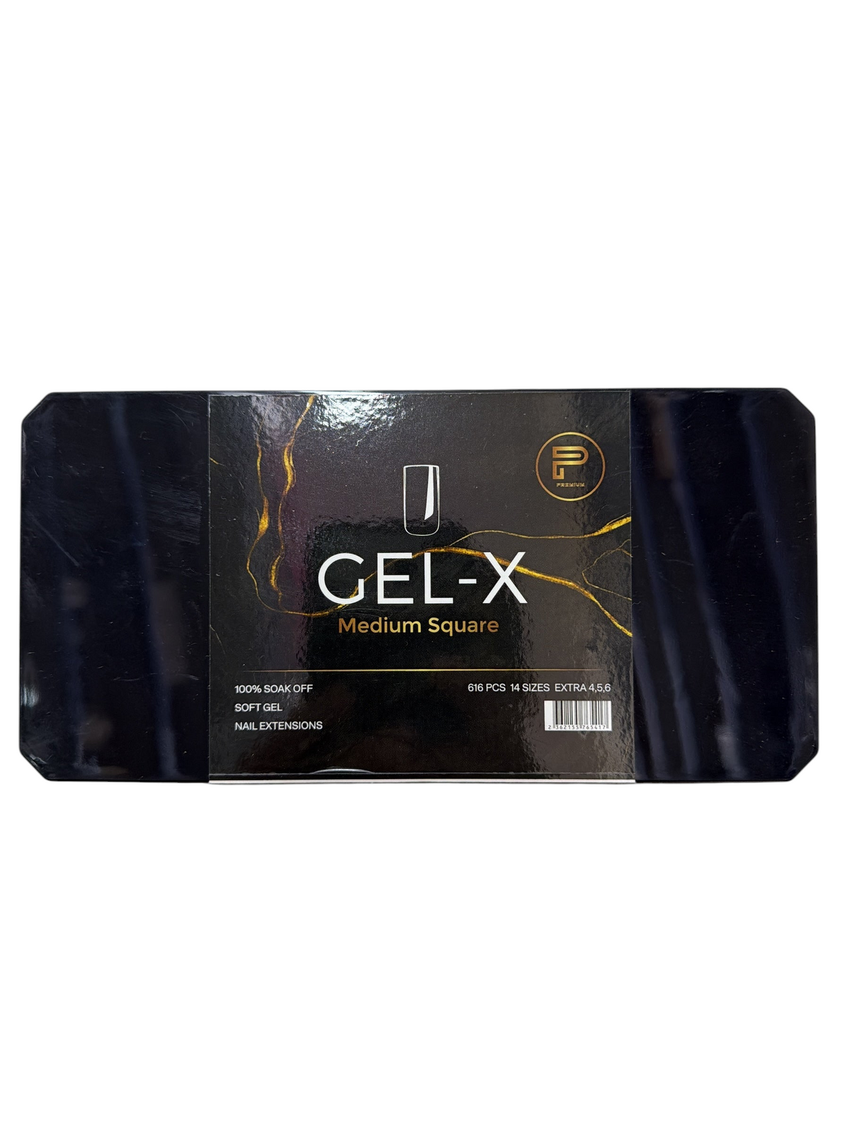 TP BEAUTY SUPPLY PTY LTD Gel-X medium square soft gel nail extension tip kit in black packaging