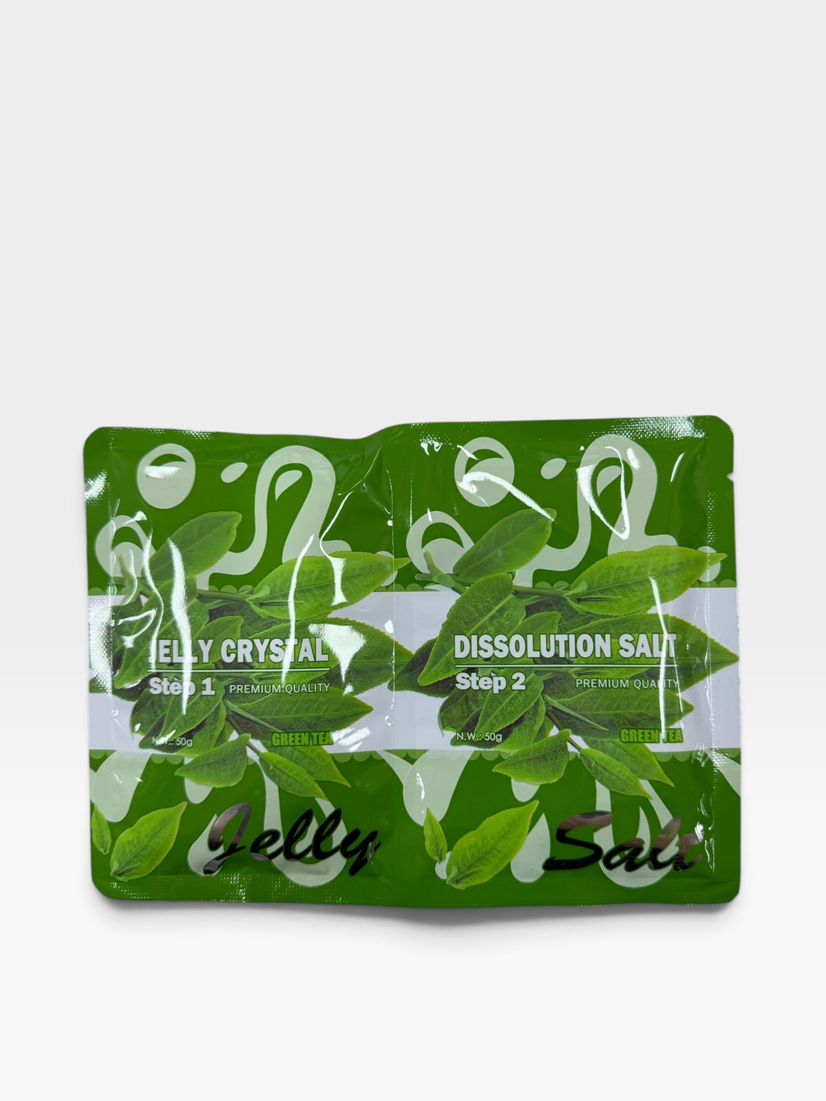 TP BEAUTY SUPPLY PTY LTD green tea jelly bath spa treatment set with step 1 jelly crystal and step 2 dissolution salt