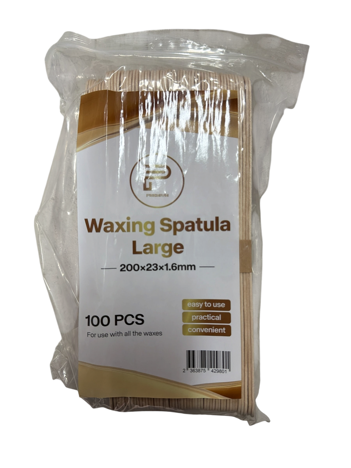 TP BEAUTY SUPPLY PTY LTD pack of 100 large wooden waxing spatulas for professional hair removal application