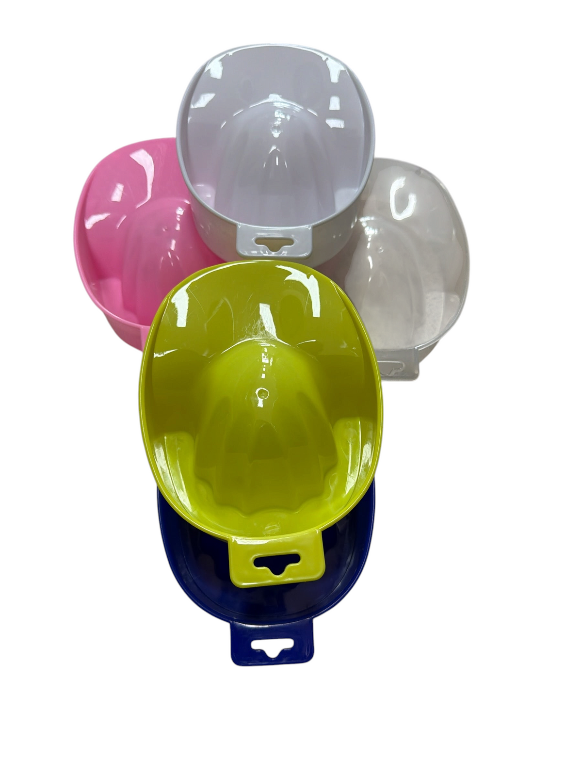 TP BEAUTY SUPPLY PTY LTD set of colourful plastic nail soak bowls for professional manicure and cuticle care