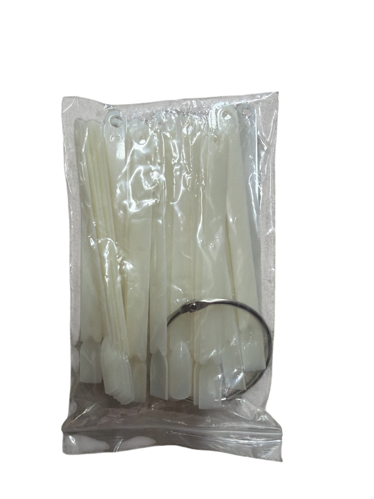 TP BEAUTY SUPPLY PTY LTD clear plastic nail art practice sticks with a metal ring for polish colour swatching