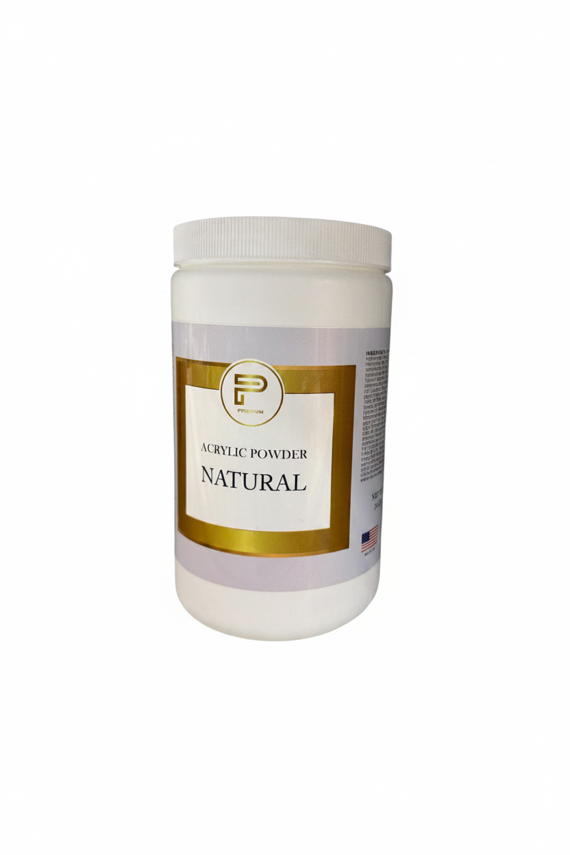 TP BEAUTY SUPPLY PTY LTD premium natural acrylic powder in a 24oz white container for professional nail extensions.