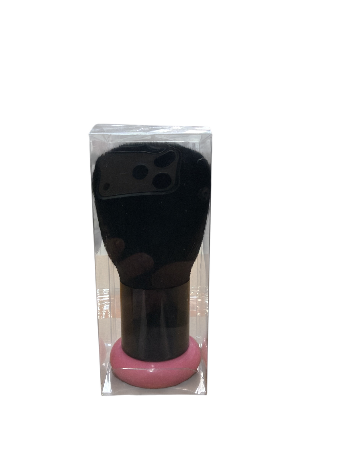 TP BEAUTY SUPPLY PTY LTD professional neck duster brush with dense black synthetic bristles and a pink base in a box