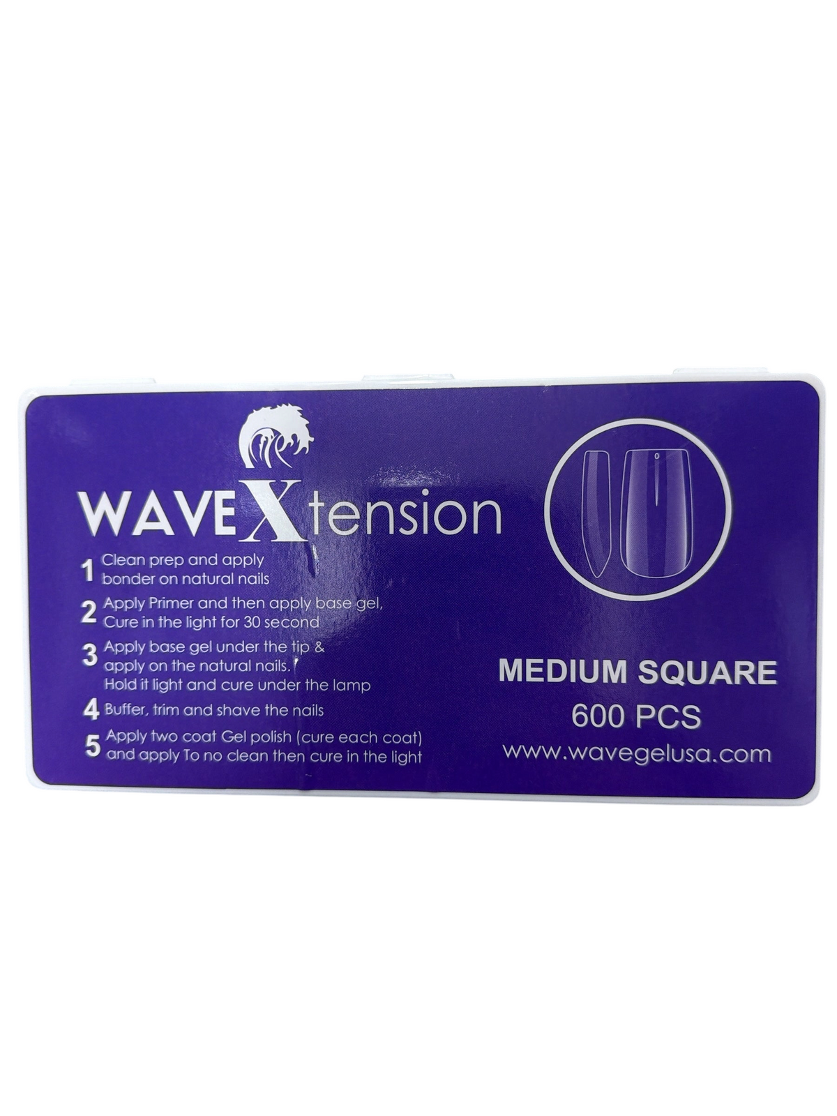 TP BEAUTY SUPPLY PTY LTD WAVEXtension medium square nail extension set box with 600 pieces and application steps